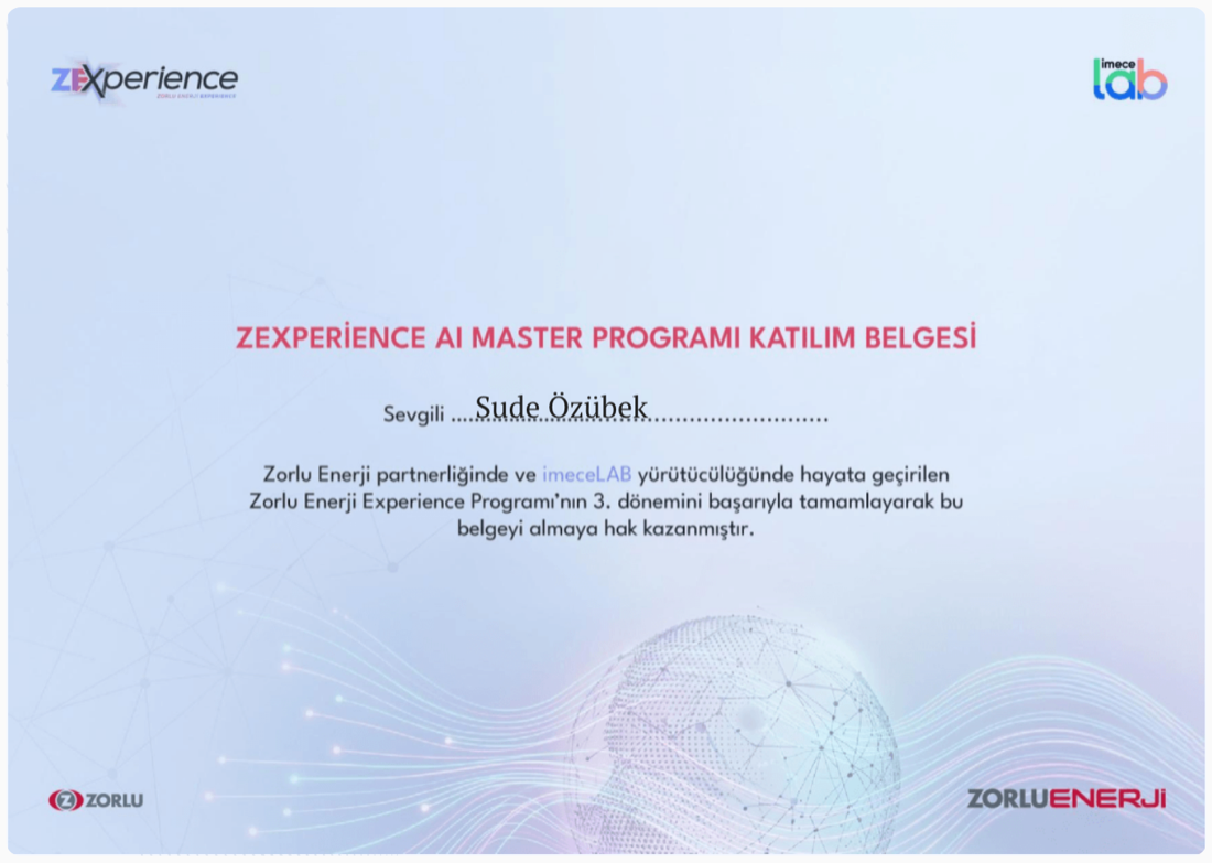 ZExperience AI Master certificate preview